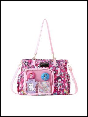 Clear Crossbody Ita Bag Pin Display Tote DIY Shoulder Purse